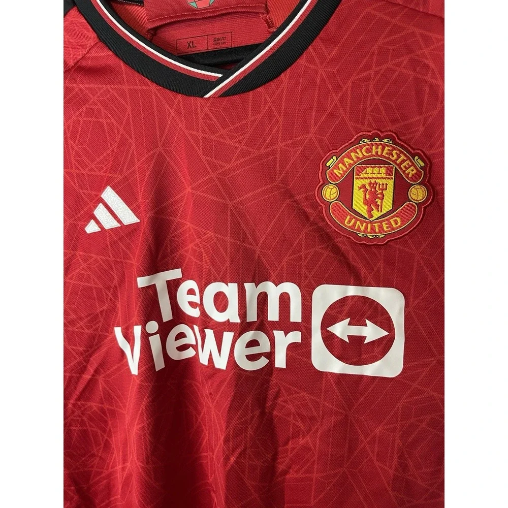 Adidas Manchester United 23/24 Long Sleeve Jersey Sz XL Slim Fit‎ Red